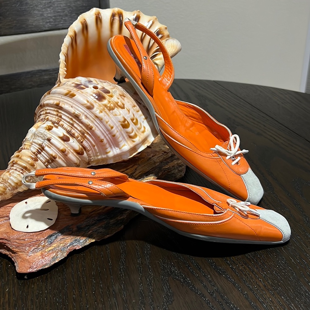 Vic Ladies Prada Slip On Sandals with kitten heel Sz.7